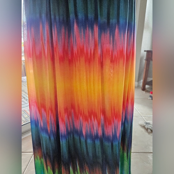 Vince Camuto Plus Size Scarf Maxi Multicolor Boho Elastic Waist Skirt - Picture 2 of 8